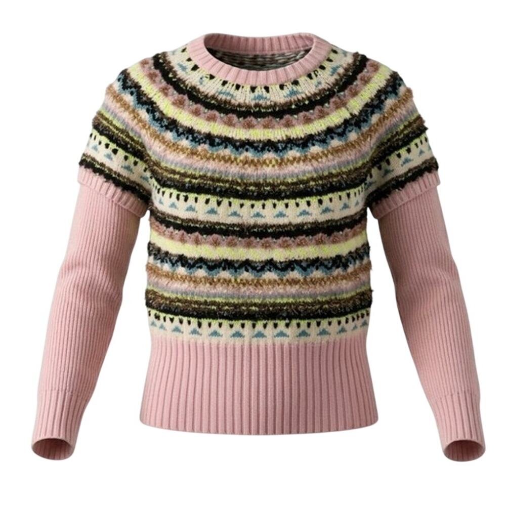 MAEVE BY ANTHROPOLOGIE Nordic Pattern Cozy Cowichan Sweater Size XS Sample Tag